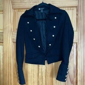 Passport Black Military Blazer with Silver Buttons [Size Small]